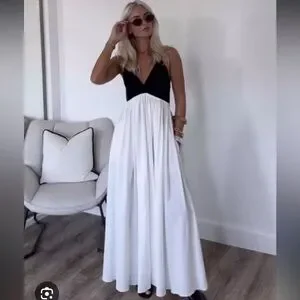 Zara | Dresses | Zara Black And White Midi Dress | Poshmark